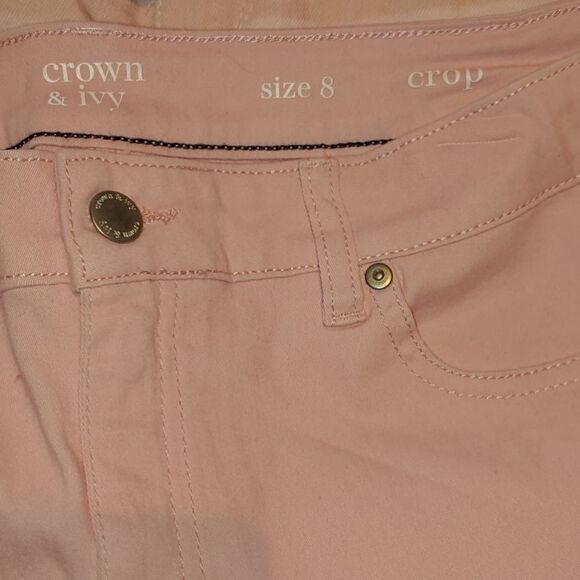 Crown & Ivy pink crop jeans Sz 8 NWOT - Picture 5 of 5